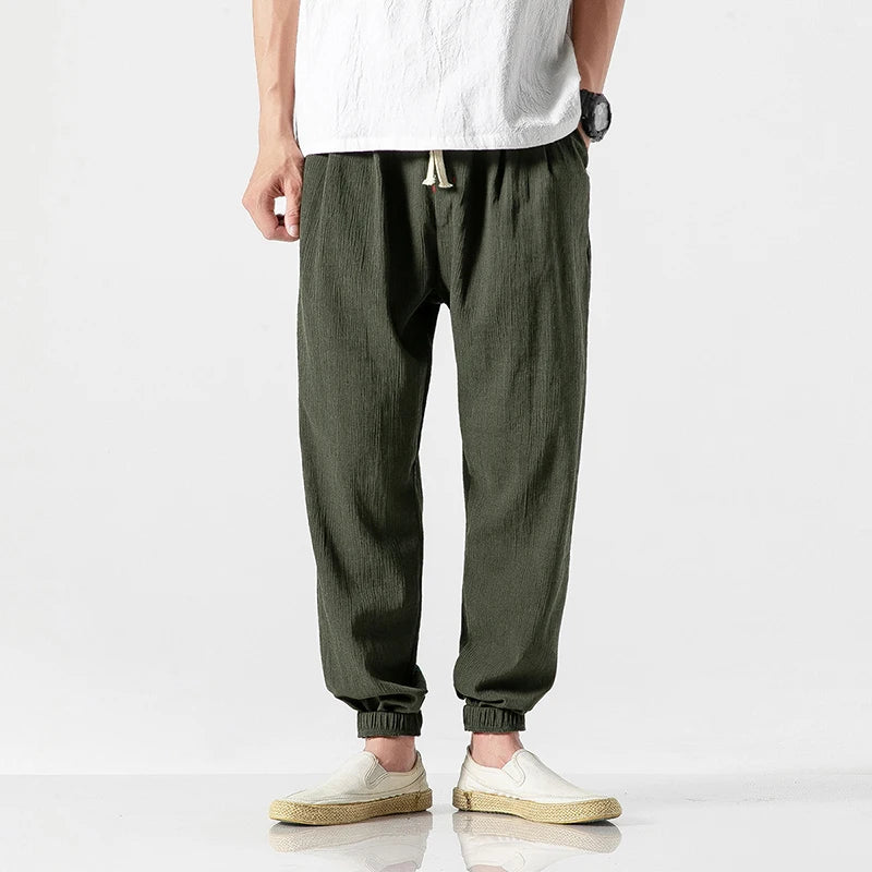 Pantalon-Lin-Homme-Decontractee