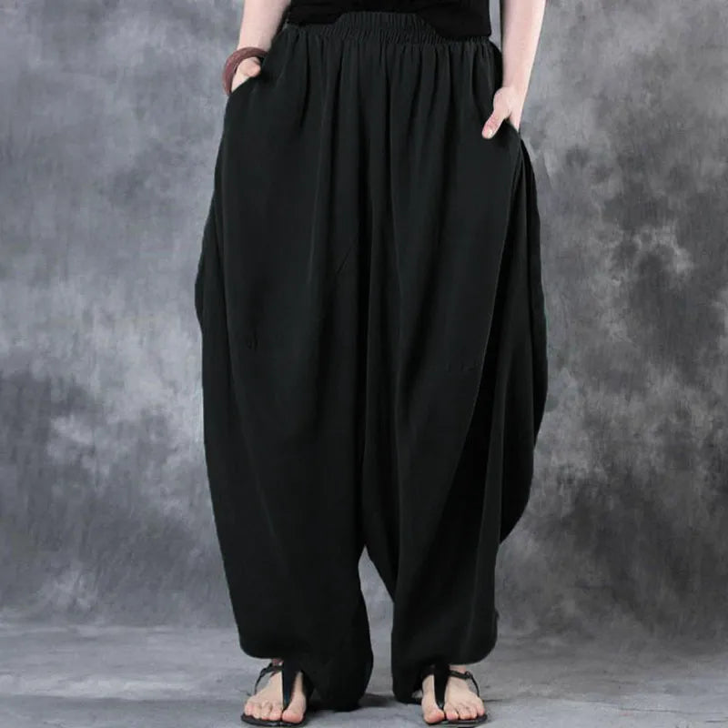 Pantalon-en-Lin-Femme-Noir-mode