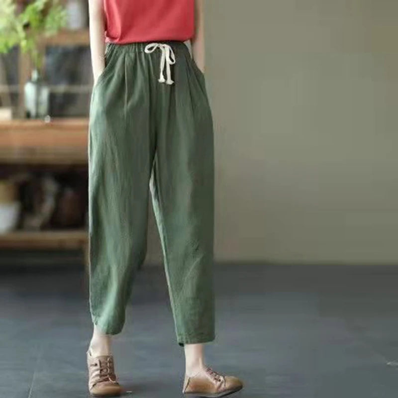 Pantalons-Lin-Femme